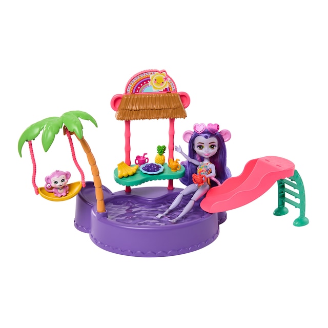 Sunshine Island Muñeca mono con piscina y accesorios Enchantimals Mattel