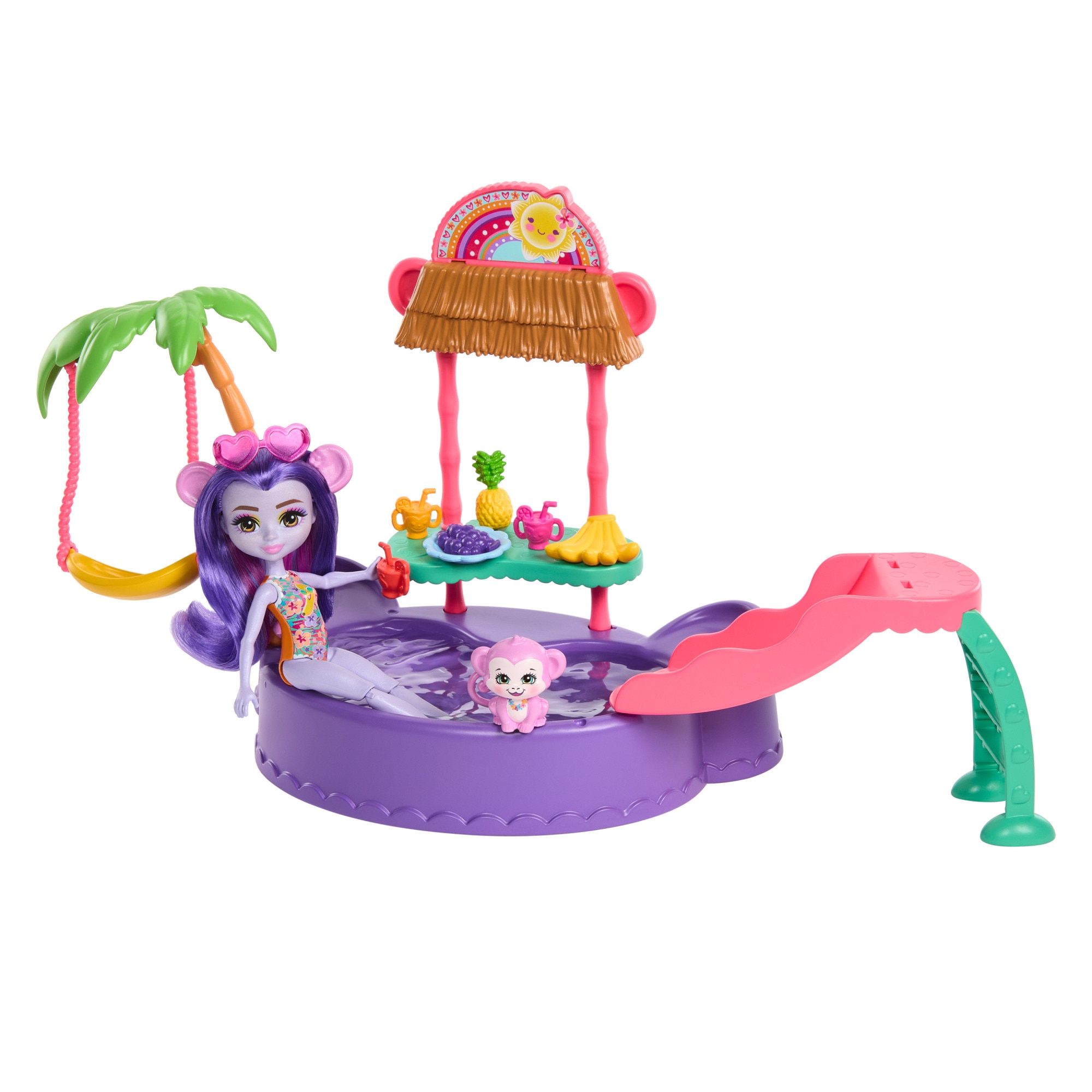 Sunshine Island Muñeca mono con piscina y accesorios Enchantimals Mattel 6