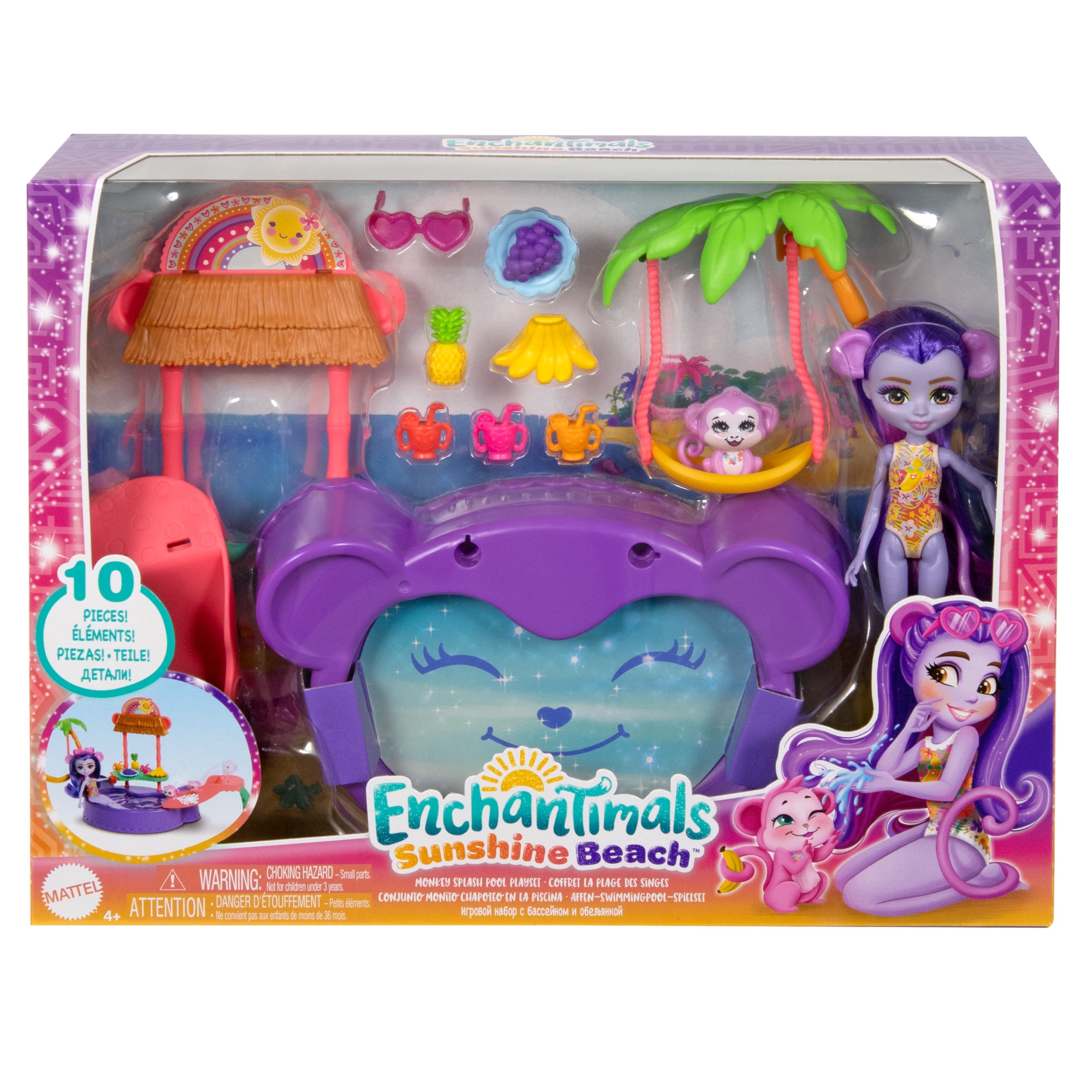 Sunshine Island Muñeca mono con piscina y accesorios Enchantimals Mattel 7