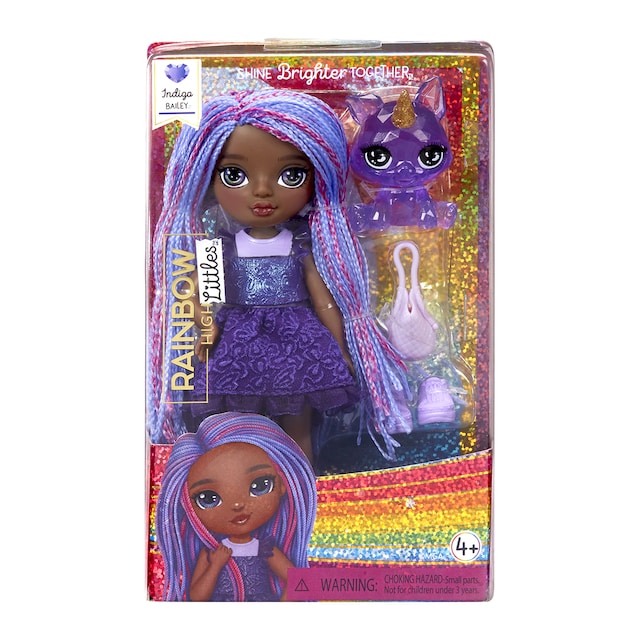 Muñeca Little Dolls Indigo Morado profundo Rainbow High