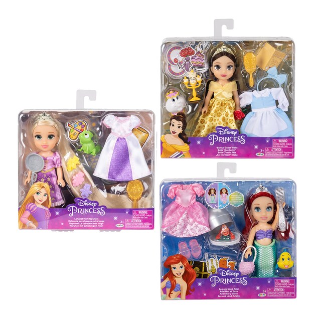 Set de Regalo Mini muñeca con vestido y accessorios Disney Jakks Pacific modelos surtidos