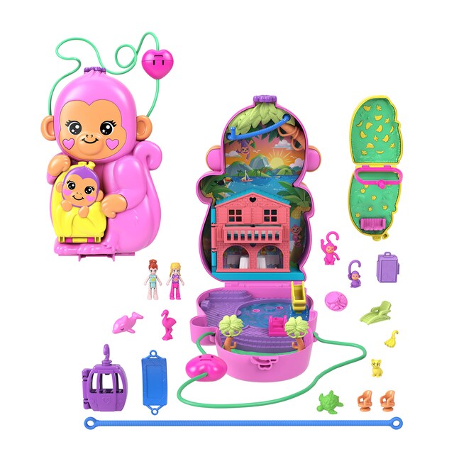 Muñeca Mamá mono y bebé Polly Pocket