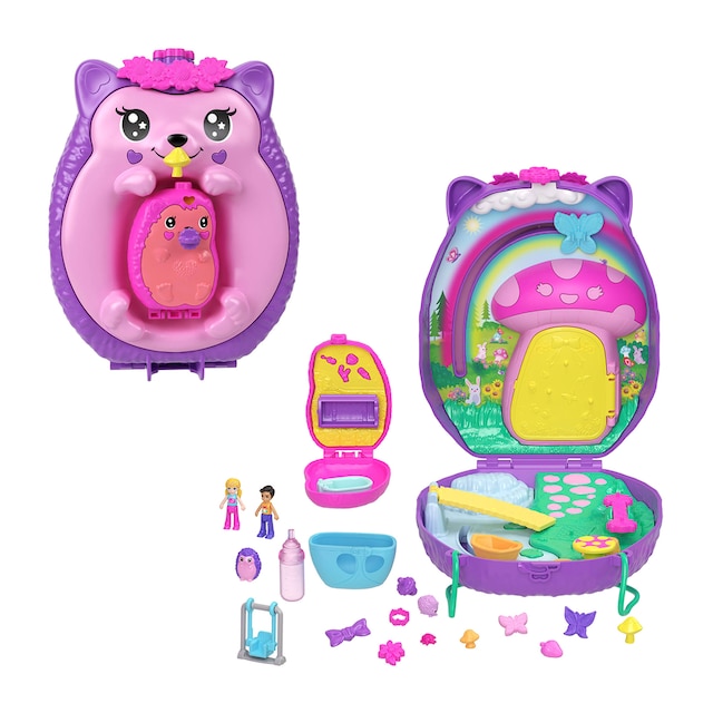 Juguete portátil Mamá y bebé erizo Polly Pocket