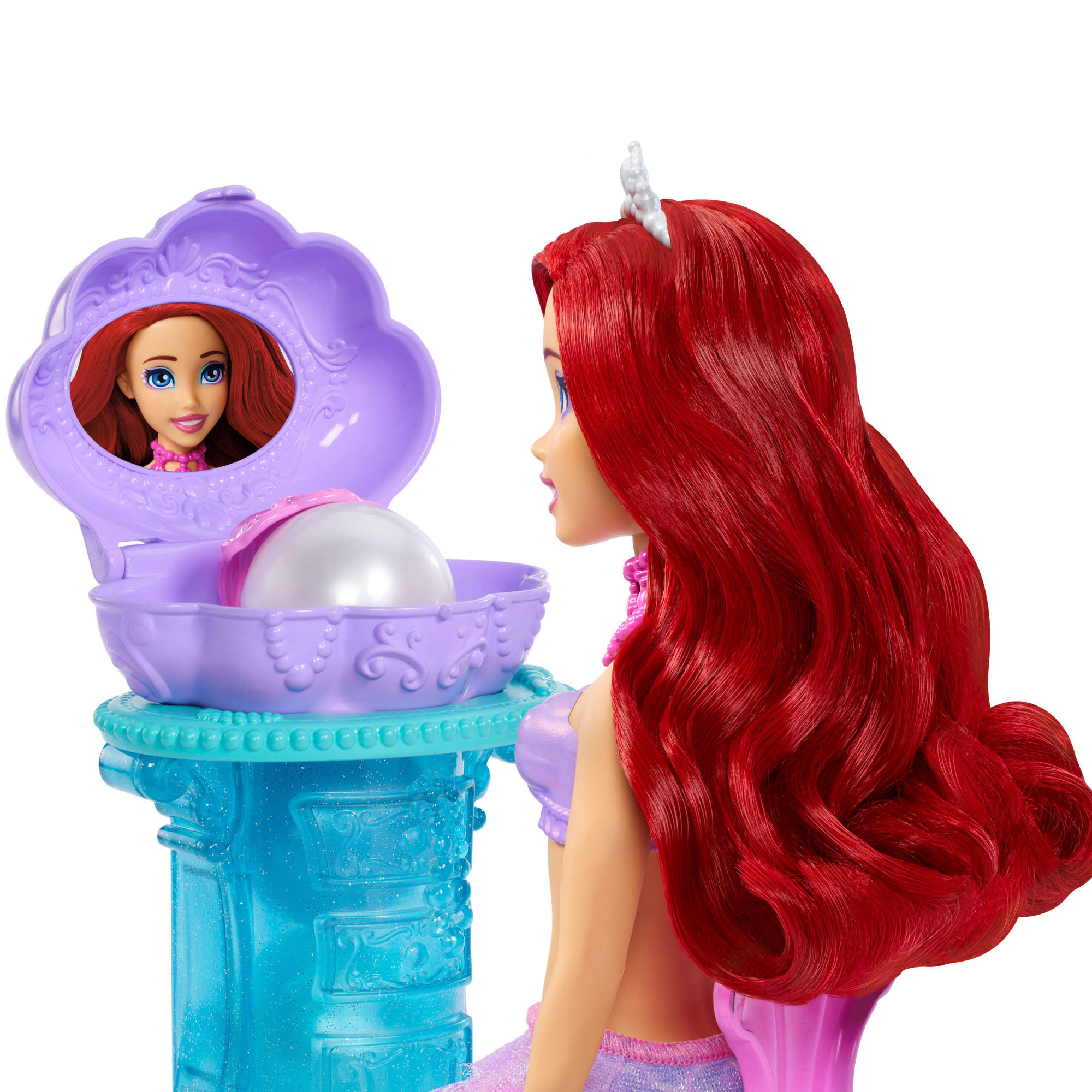 Muñeca Ariel con tocador desplegable Disney Princesas Mattel 6