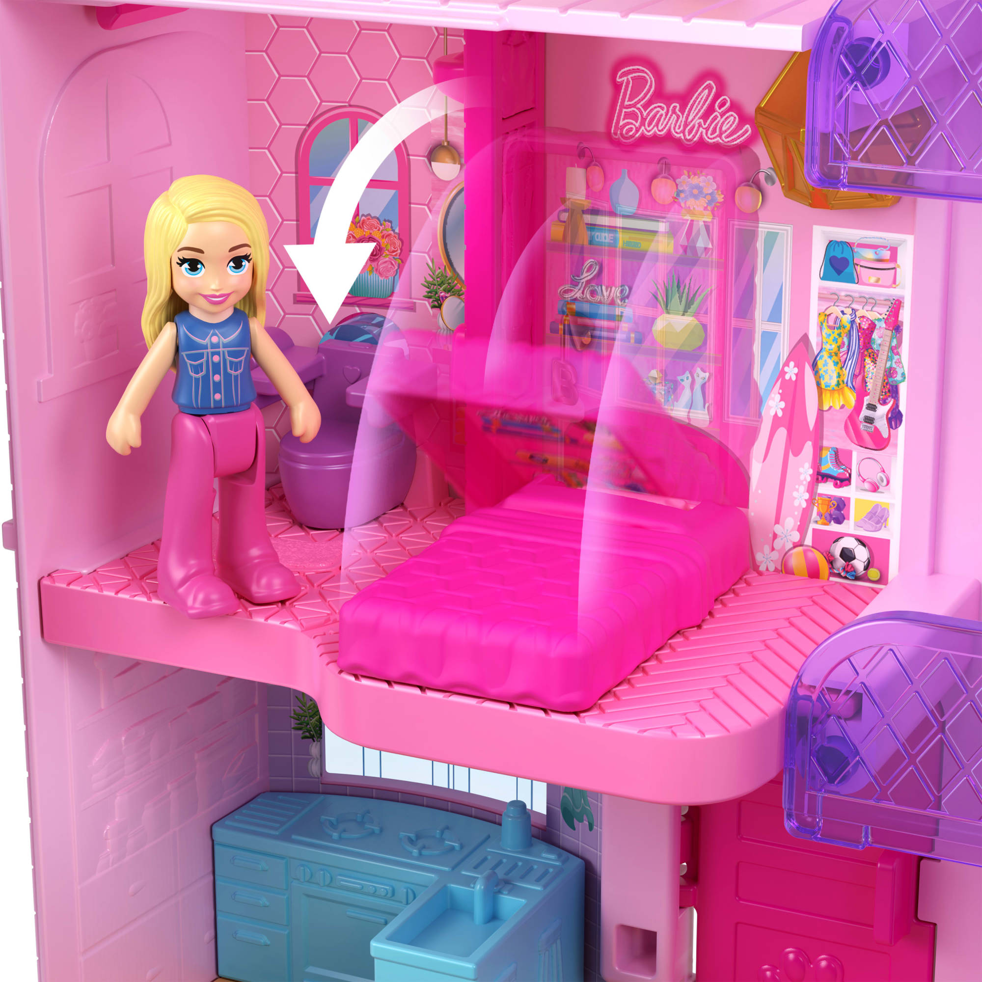 Set de juego Dreamhouse Polly Pocket Barbie 6
