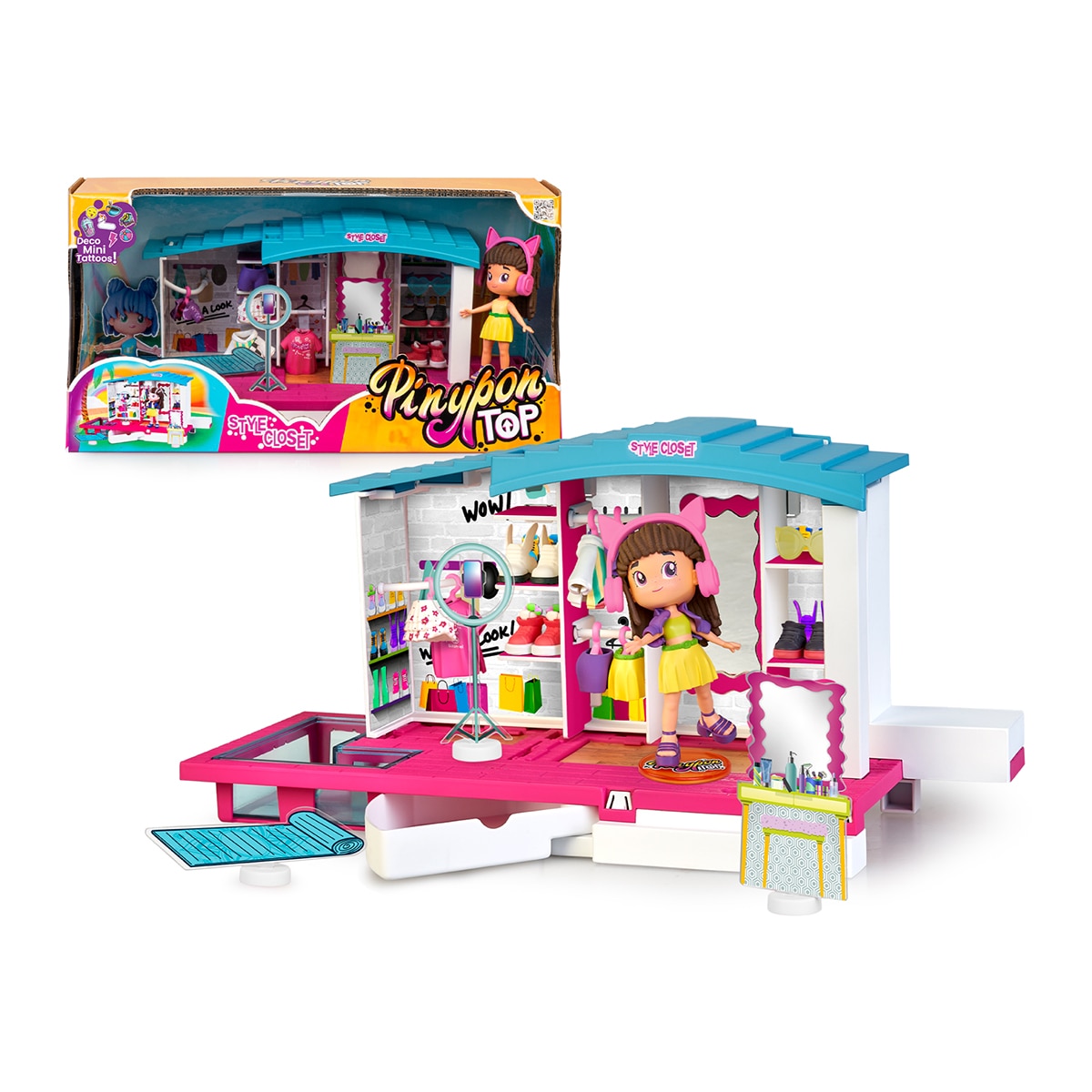 Famosa – Vestidor lleno de ropa, zapatos y accesorios intercambiables.