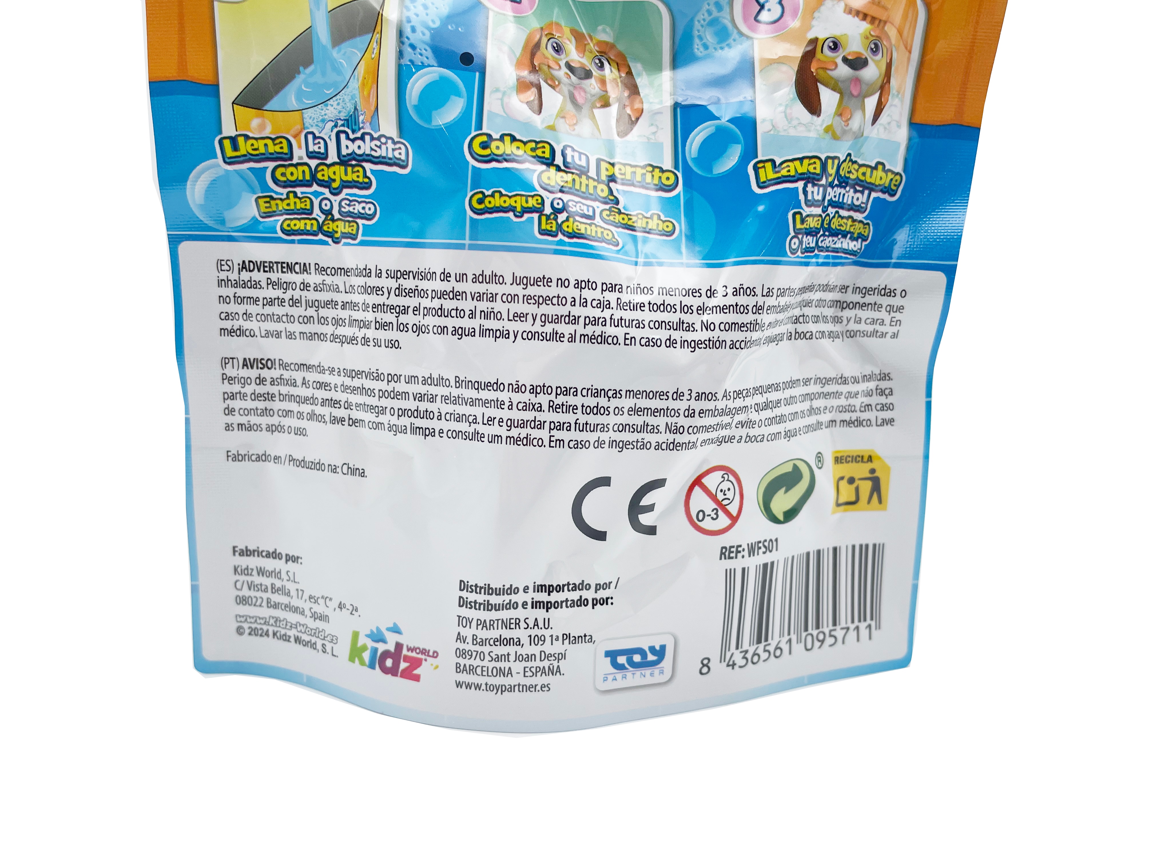 Muñeco cachorro Foilbag Washy Friends modelos surtidos 5