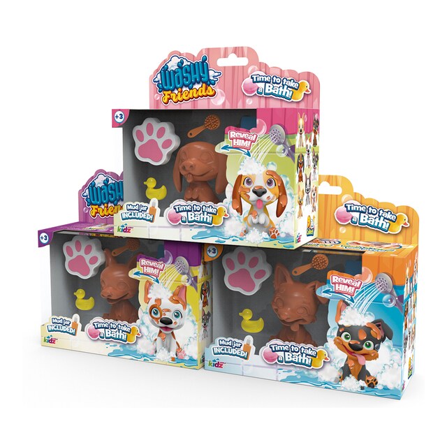 Imagen 0 de Muñeco cachorro Single Box Washy Friends modelos surtidos