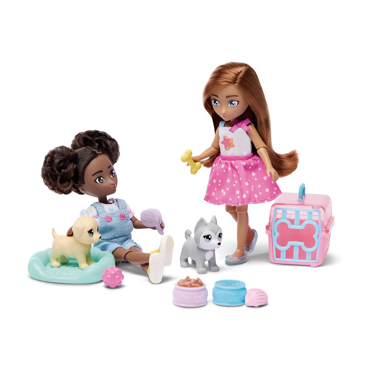 Set 2 Muñecas con mascotas y accesorios Isa & Evie Hey Bestie 12