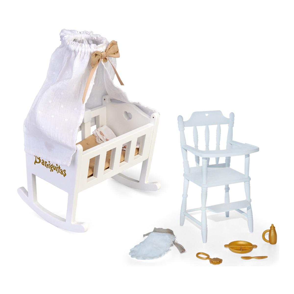 Barriguitas – Set de cuna, sillita trona y accesorios Barriguitas Famosa.
