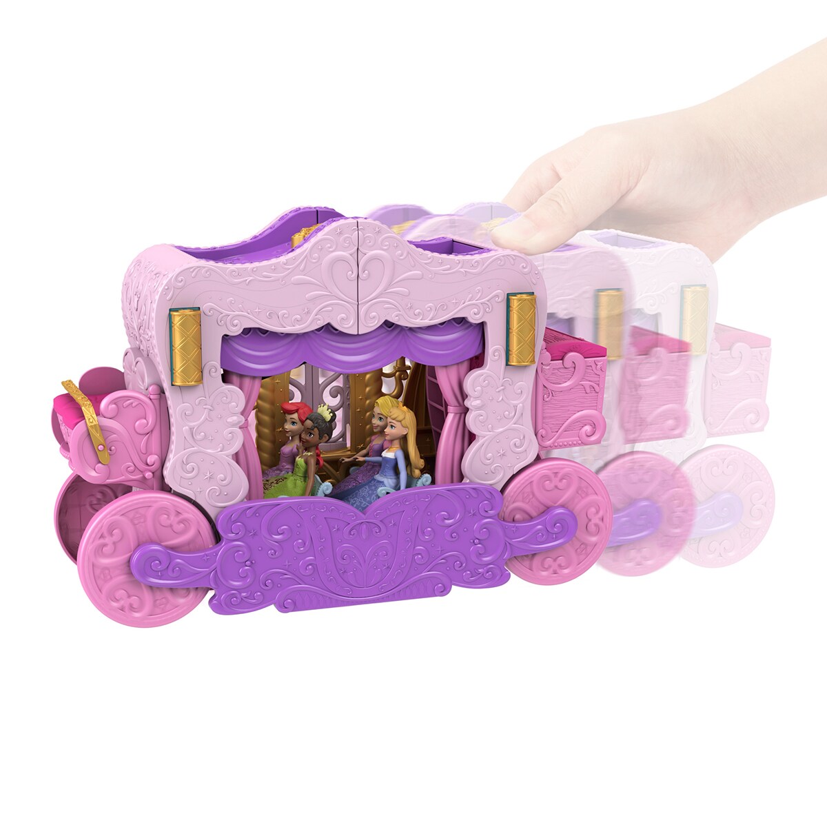 Set de juego De carruaje a castillo transformable Disney Princesas Mattel 4