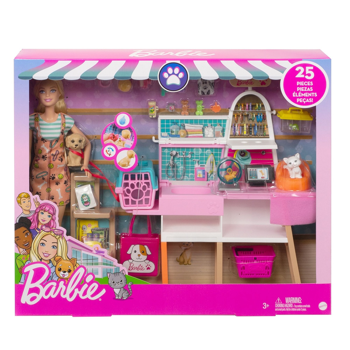 Tienda de mascotas con Muñeca Establecimiento de animales y accesorios para mascotas de juguete Barbie 10