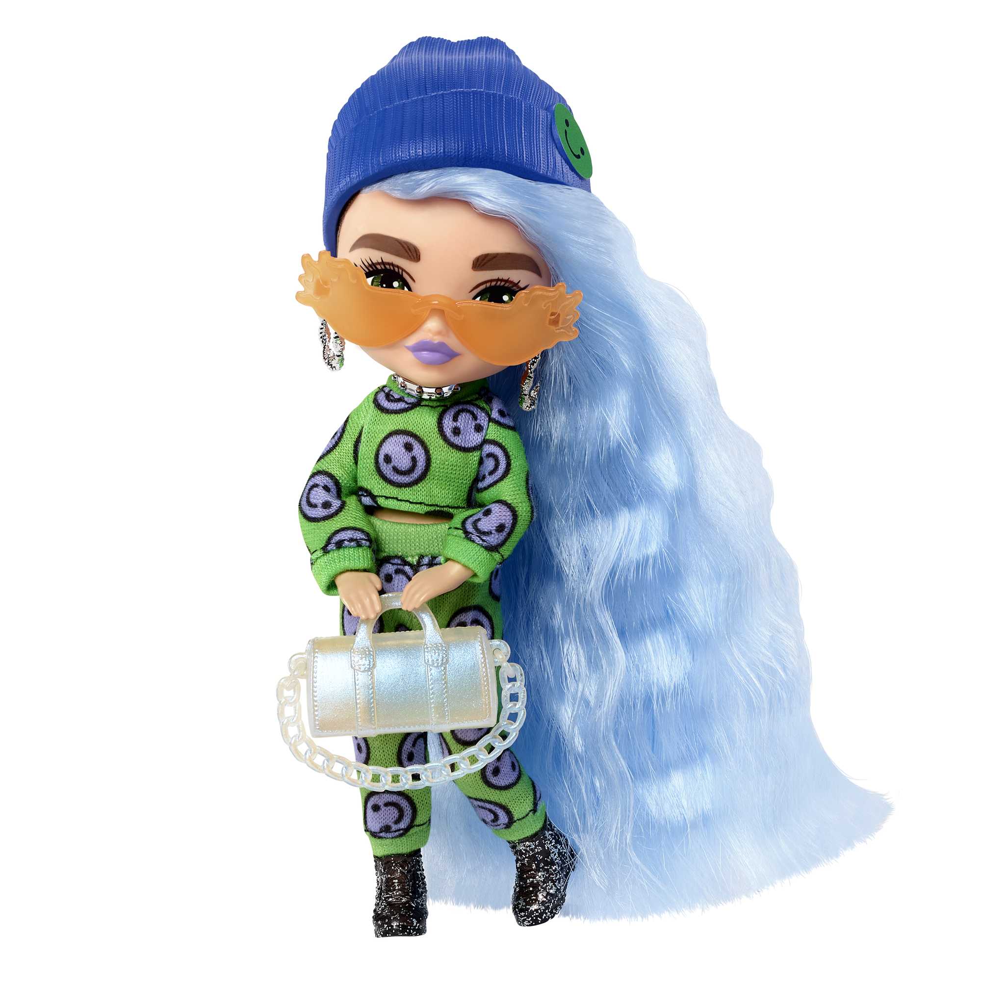 Mini Muñeca pequeña articulada con pelo largo y accesorios de moda Barbie Extra BARBIE 3