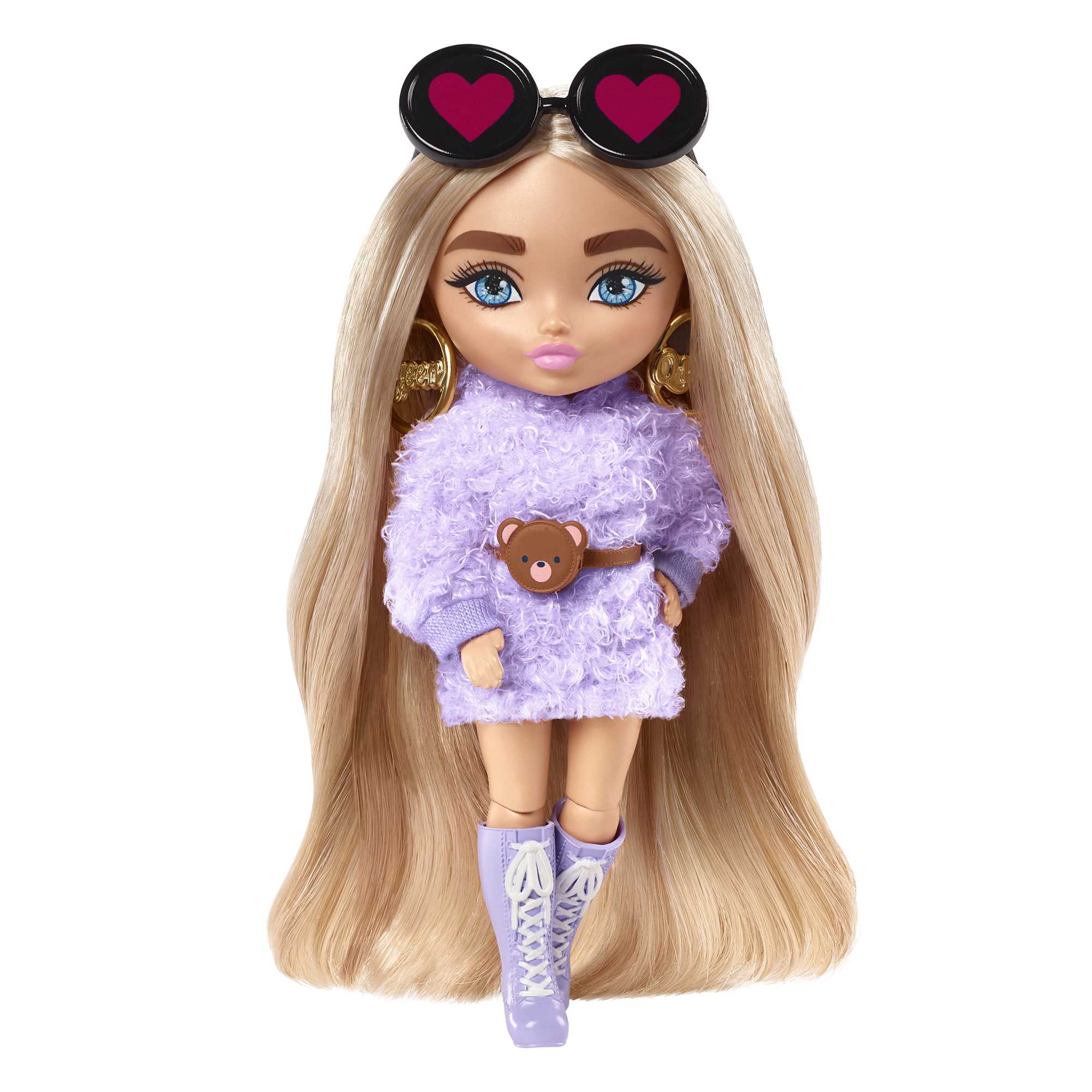 Mini Muñeca pequeña articulada con pelo largo y accesorios de moda Barbie Extra BARBIE 4
