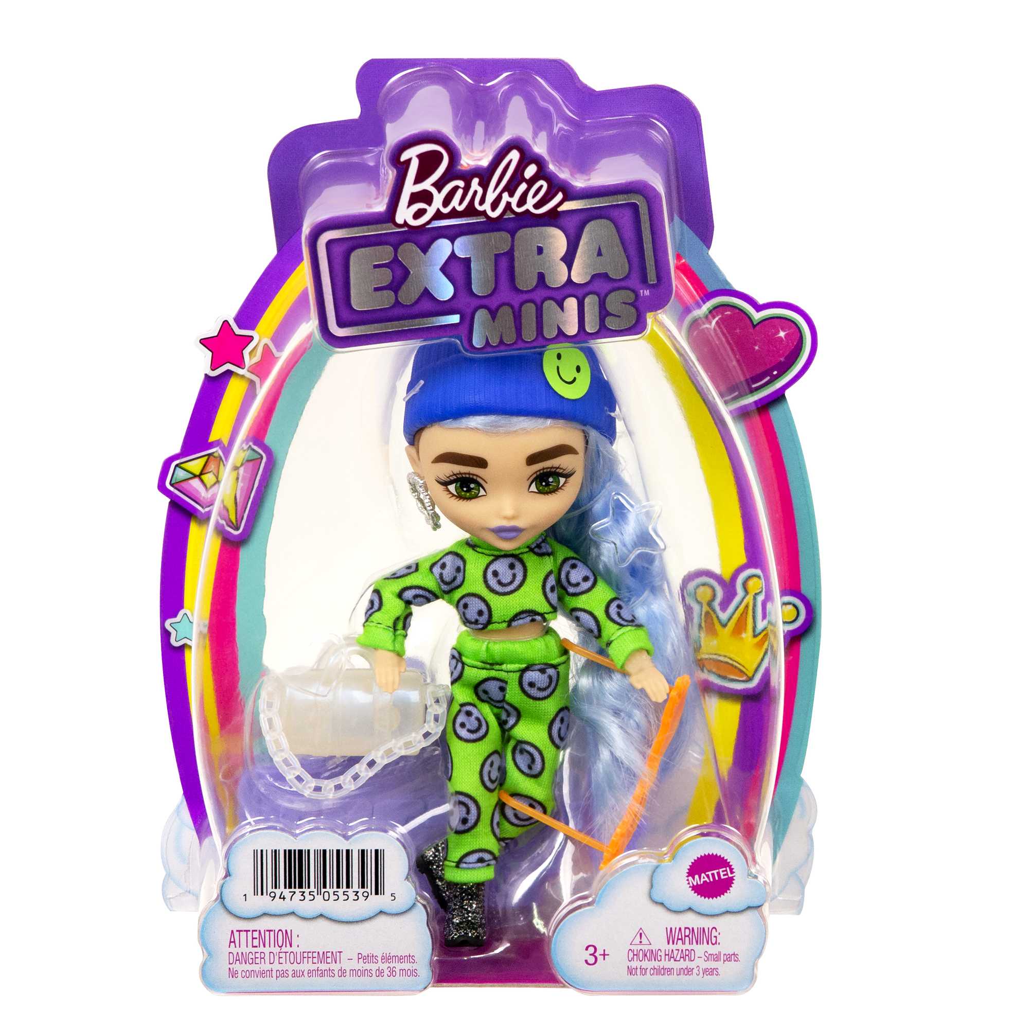 Mini Muñeca pequeña articulada con pelo largo y accesorios de moda Barbie Extra BARBIE 6