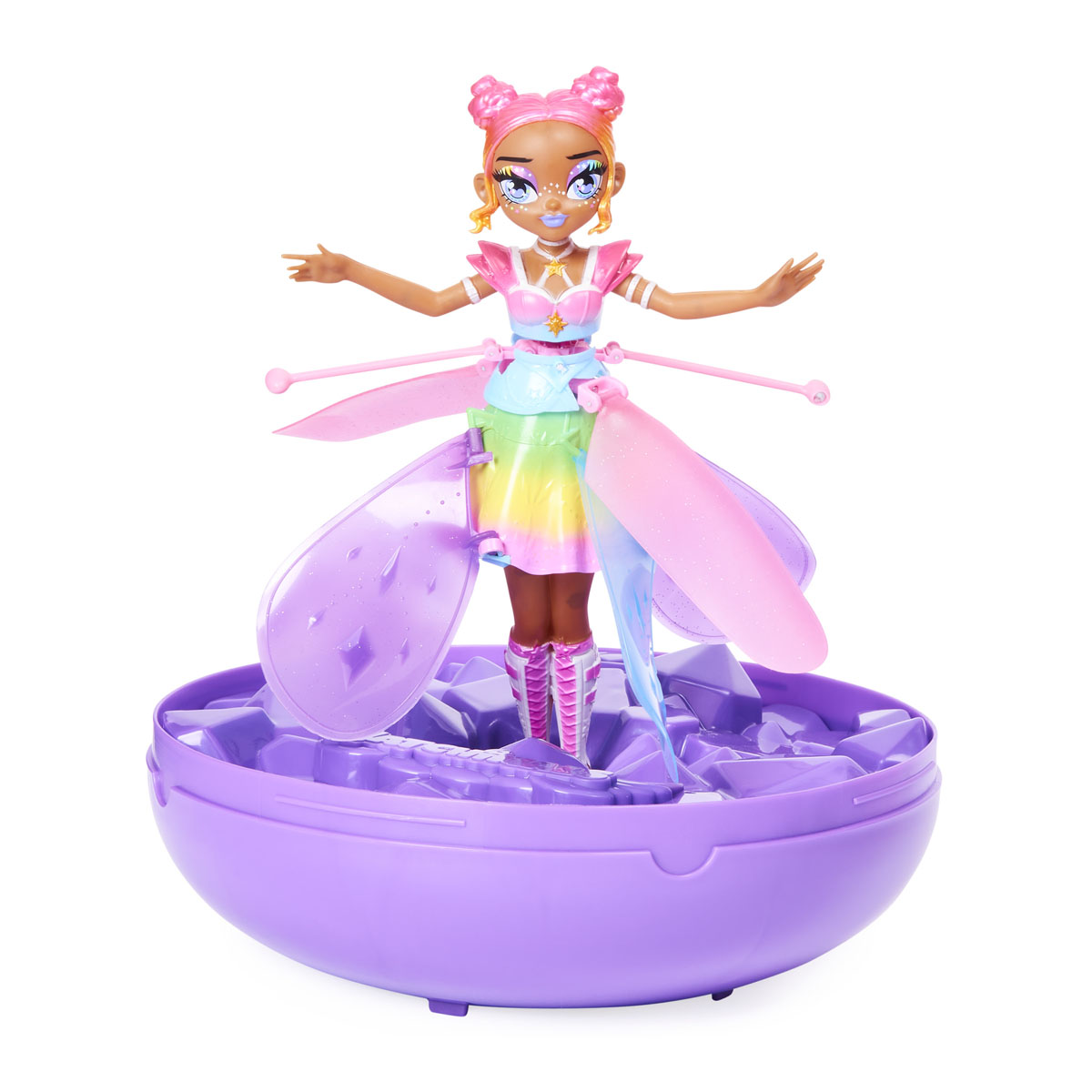 Hada Voladora Hatchimals Crystal Flyer Rainbow Glitter Idol 4