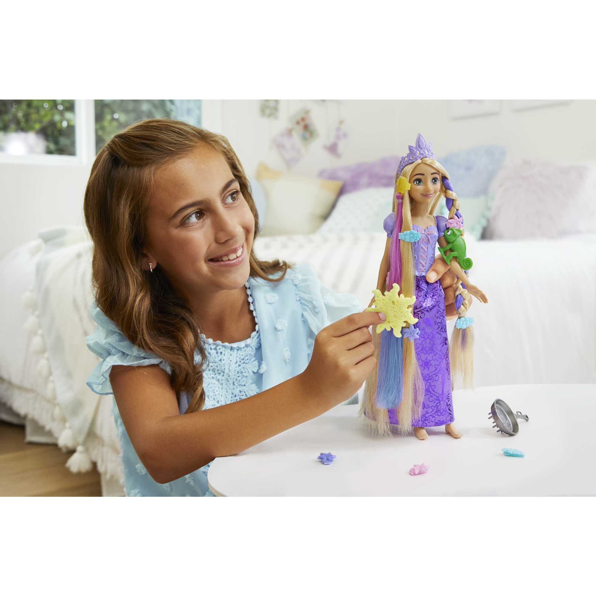 Muñeca Rapunzel peinados mágicos con accesorios Disney 4