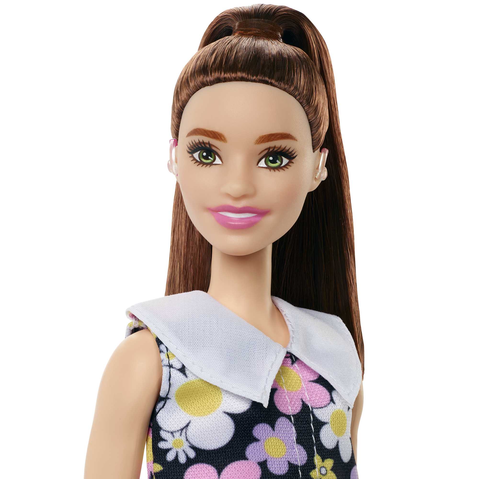Muñeca con audífono Vestido Barbie Fashionista 4
