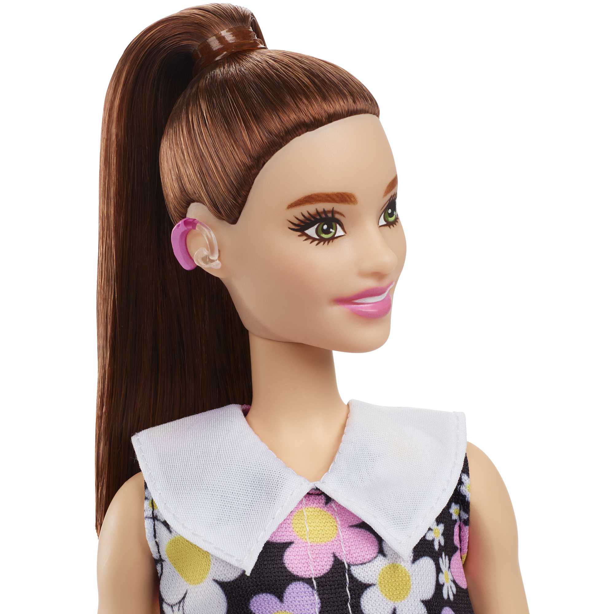 Muñeca con audífono Vestido Barbie Fashionista 5