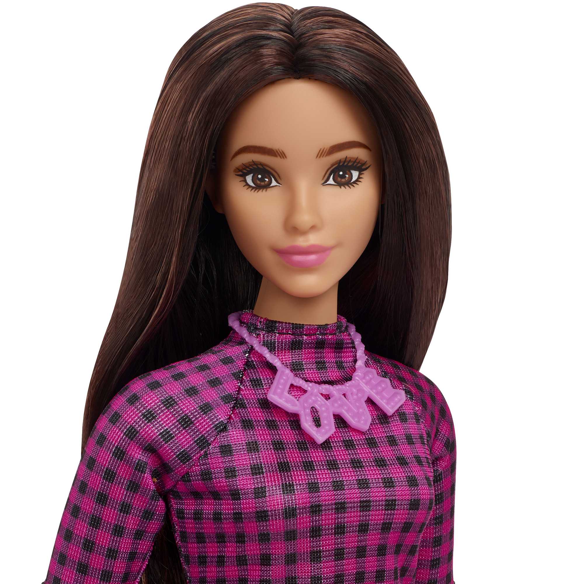 Muñeca con Vestido Rosa a cuadros Barbie Fashionista 3