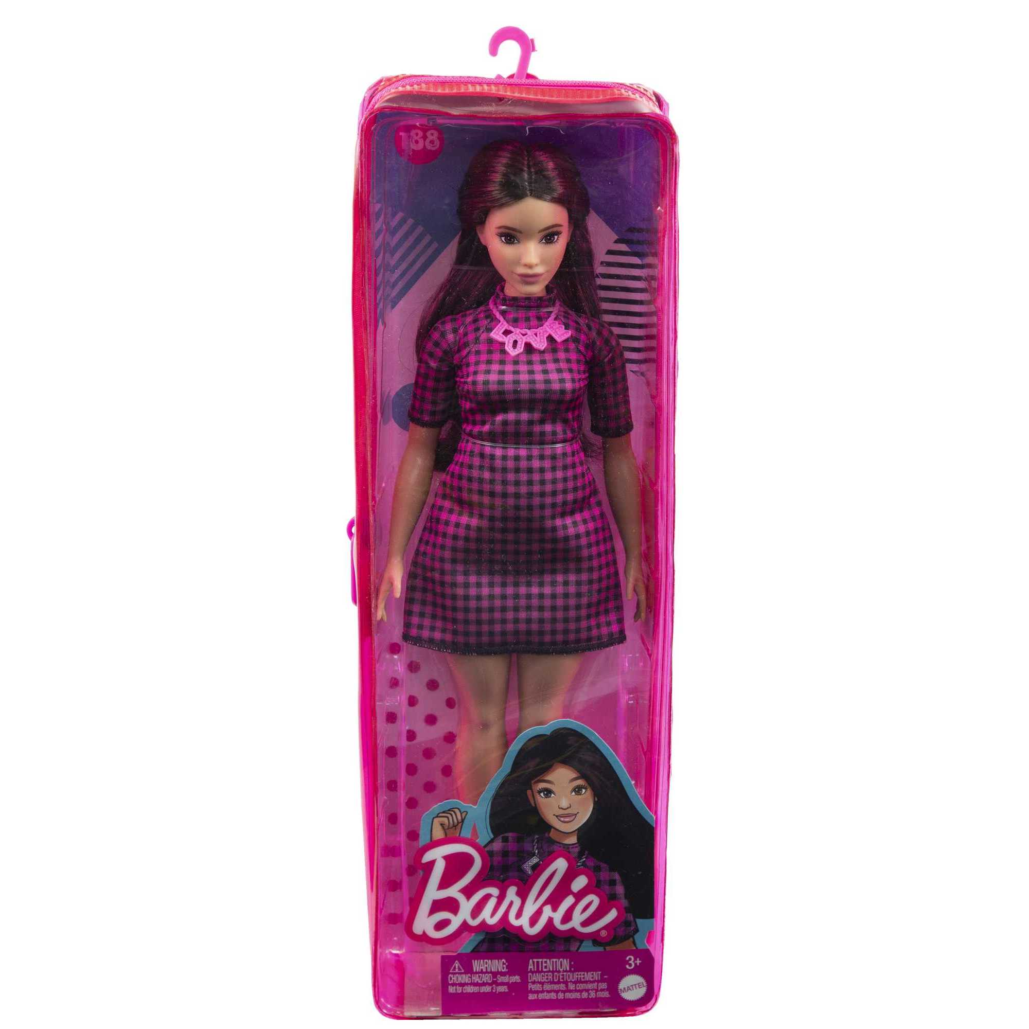 Muñeca con Vestido Rosa a cuadros Barbie Fashionista 6