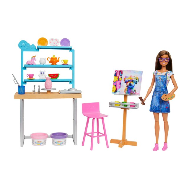 Muñeca y Estudio de arte Barbie