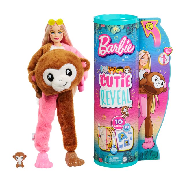 Muñeca con disfraz de mono Barbie Cutie Reveal