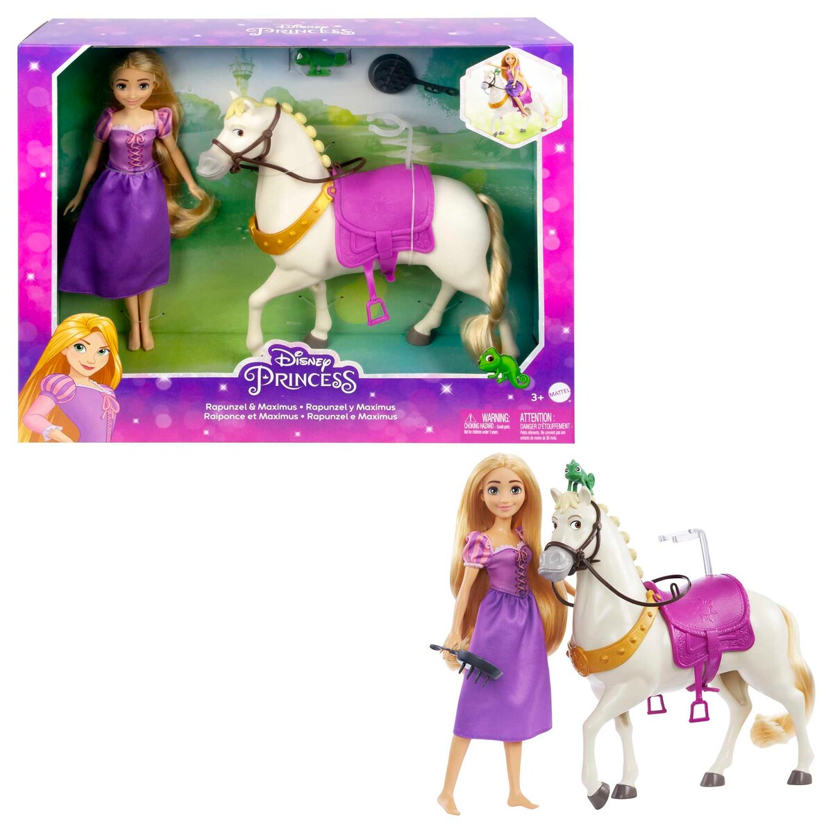 Muñeca Princesa Rapunzel con caballo Maximus Disney Princess 9