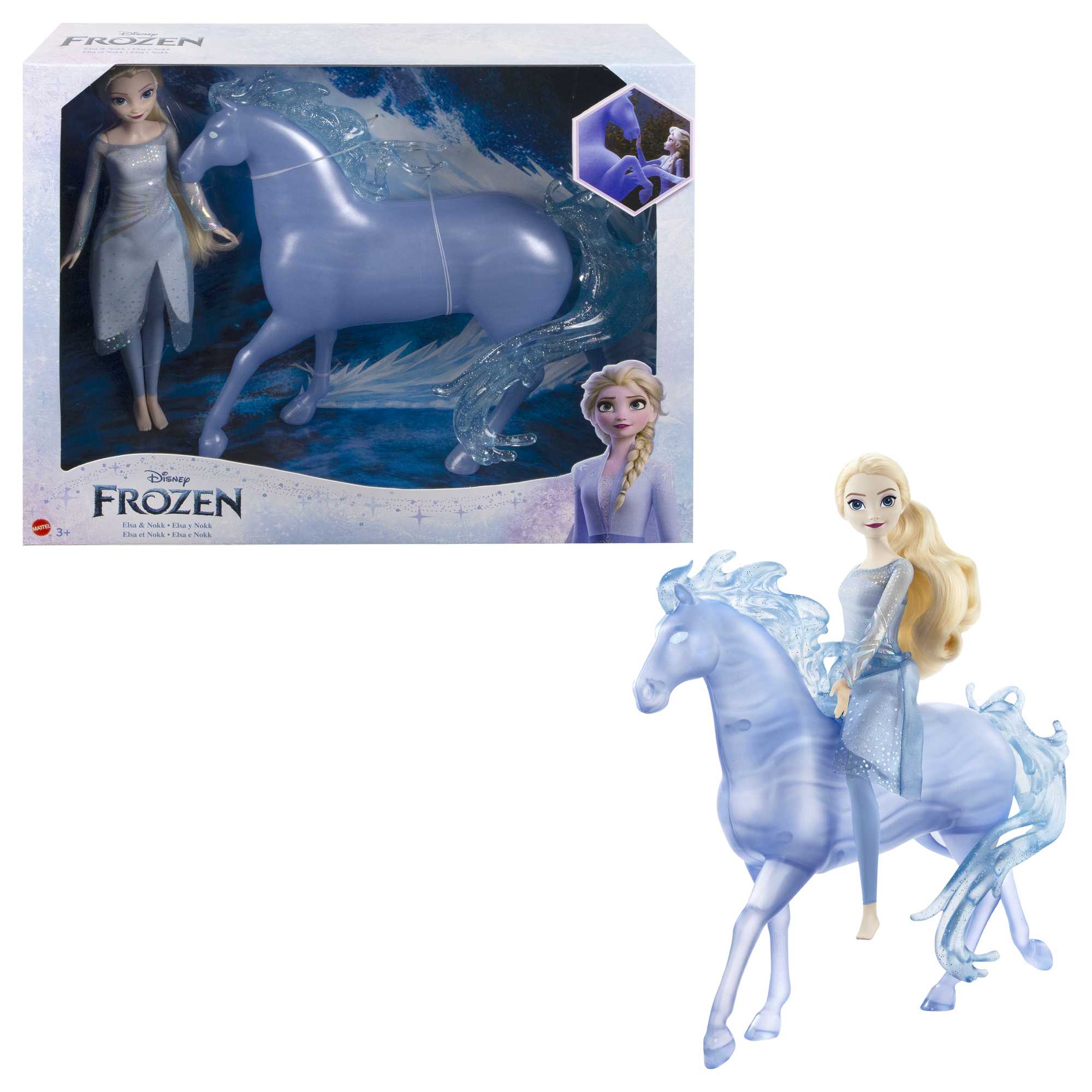 Muñeca Elsa y caballo Nokk Disney Frozen 3