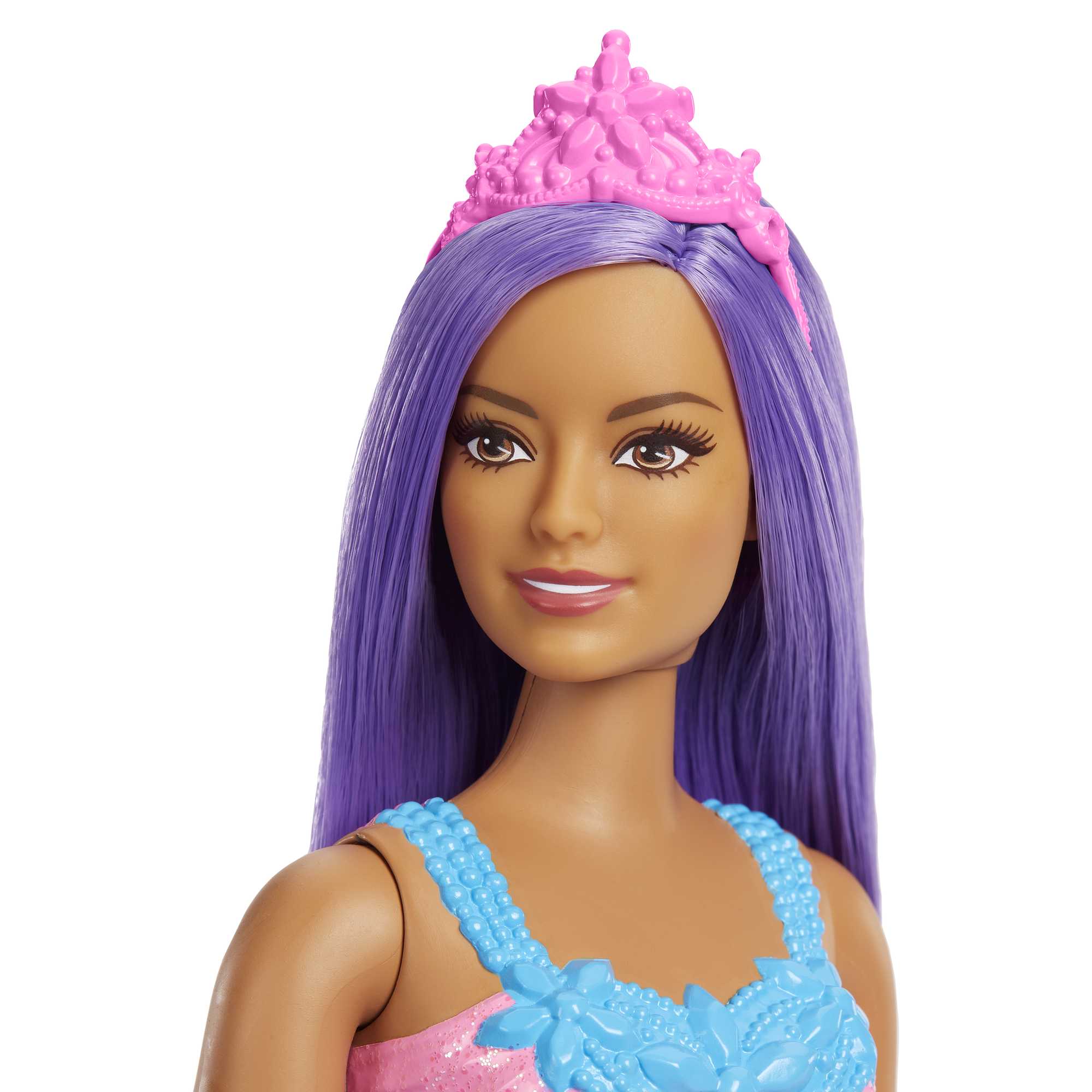 Muñeca Princesa morena con corona morada Barbie 3