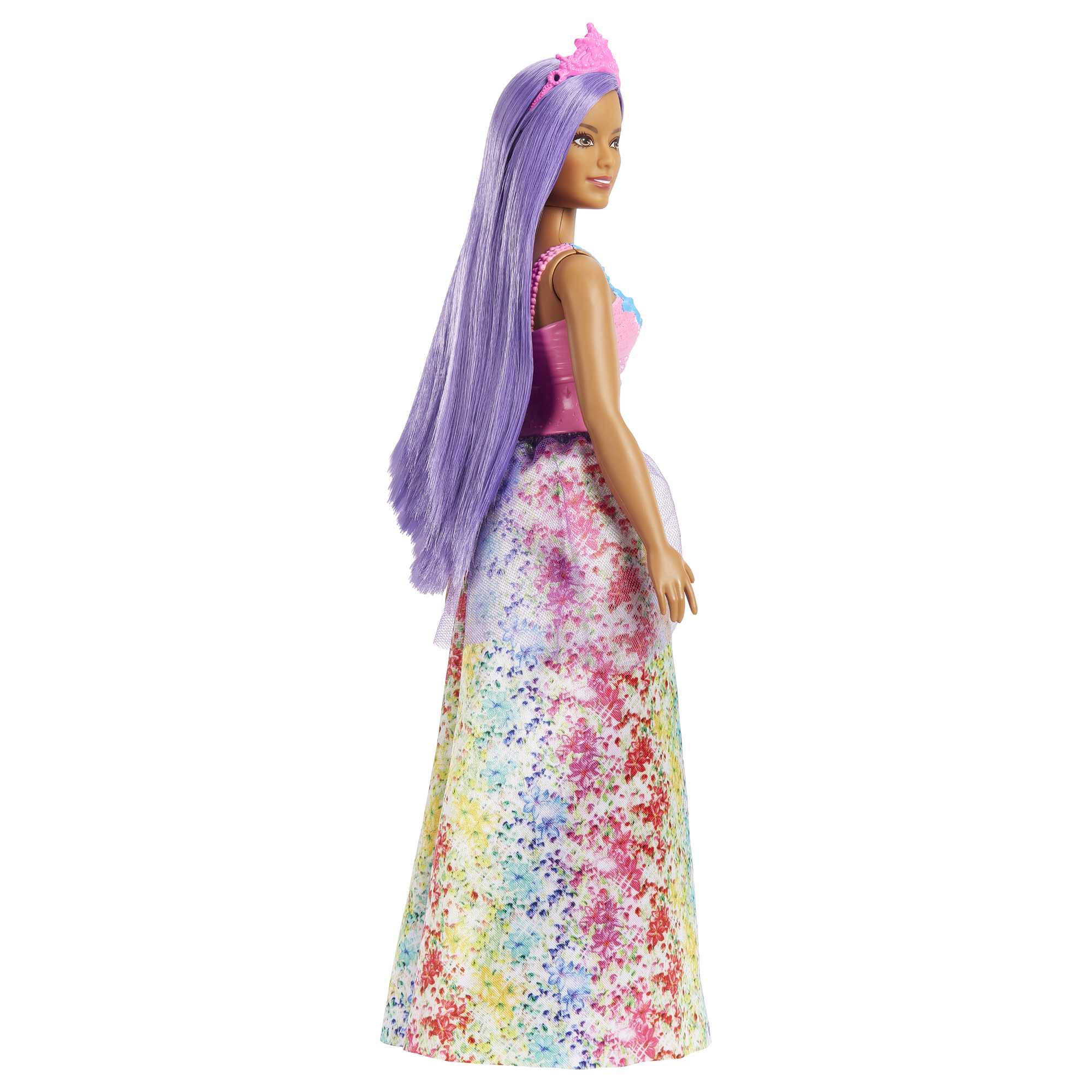 Muñeca Princesa morena con corona morada Barbie 5