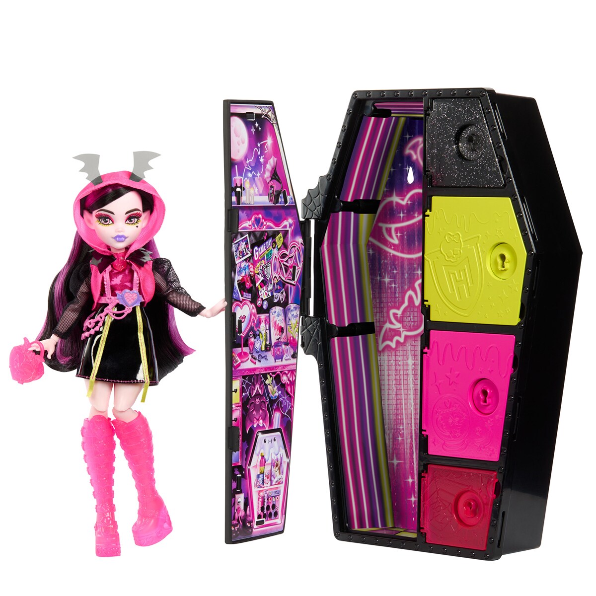 Muñeca Draculaura con armario Skulltimate Secrets Serie 3 Monster High Mattel 1
