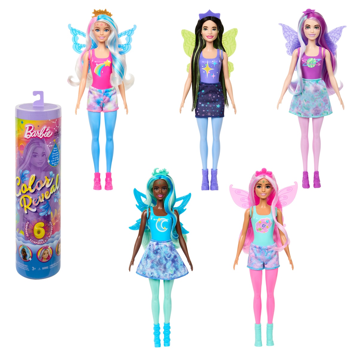 Imagen 0 de Barbie Color Reveal Rainbow Galaxy modelos surtidos