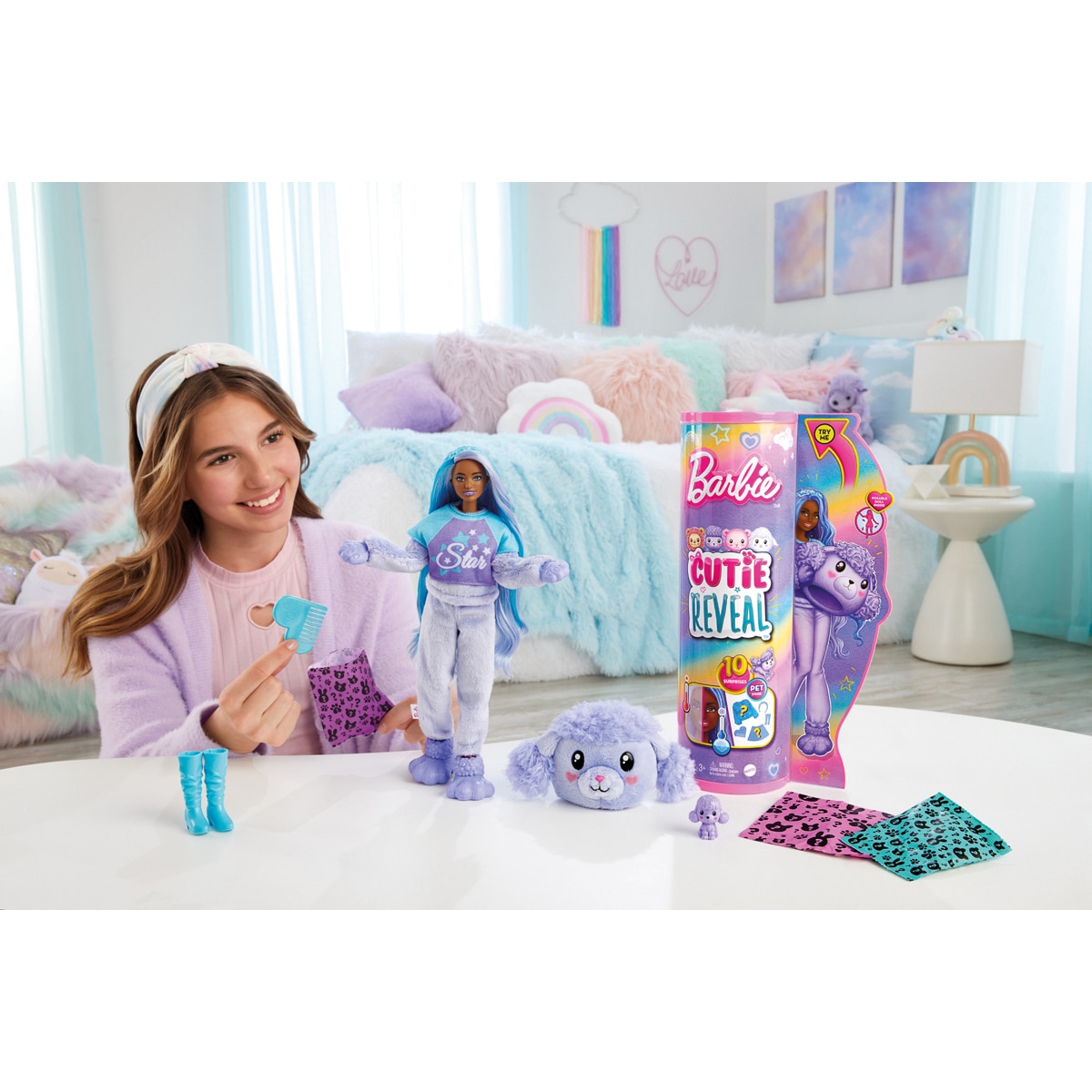 Barbie Cutie Reveal Muñeca con disfraz de caniche 5