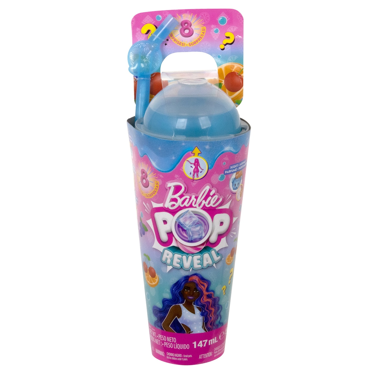 Barbie Pop! Reveal Frutas Boneca que revela sus colores con accesorios sorpresa Fresa Azul-8
