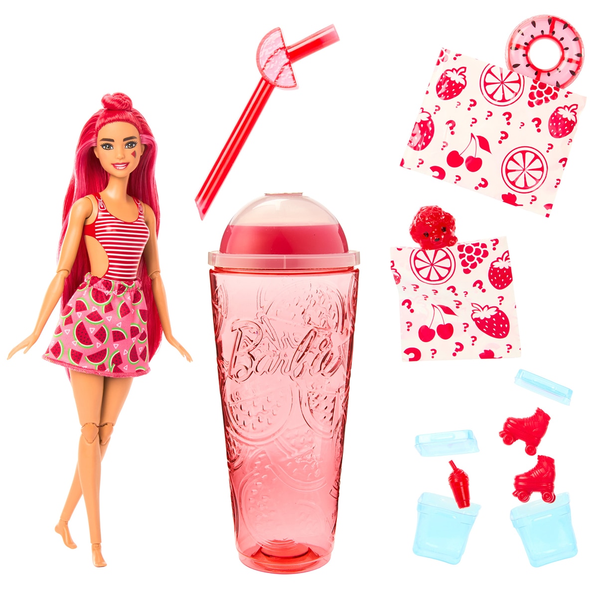 Muñeca Barbie Pop Reveal frutas Rojo-4