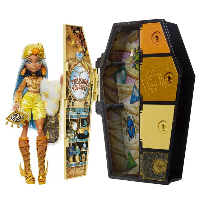 Imagen 0 de Monster High Skulltimate Secrets Serie 2 Muñeca Cleo de Nile con armario Mattel