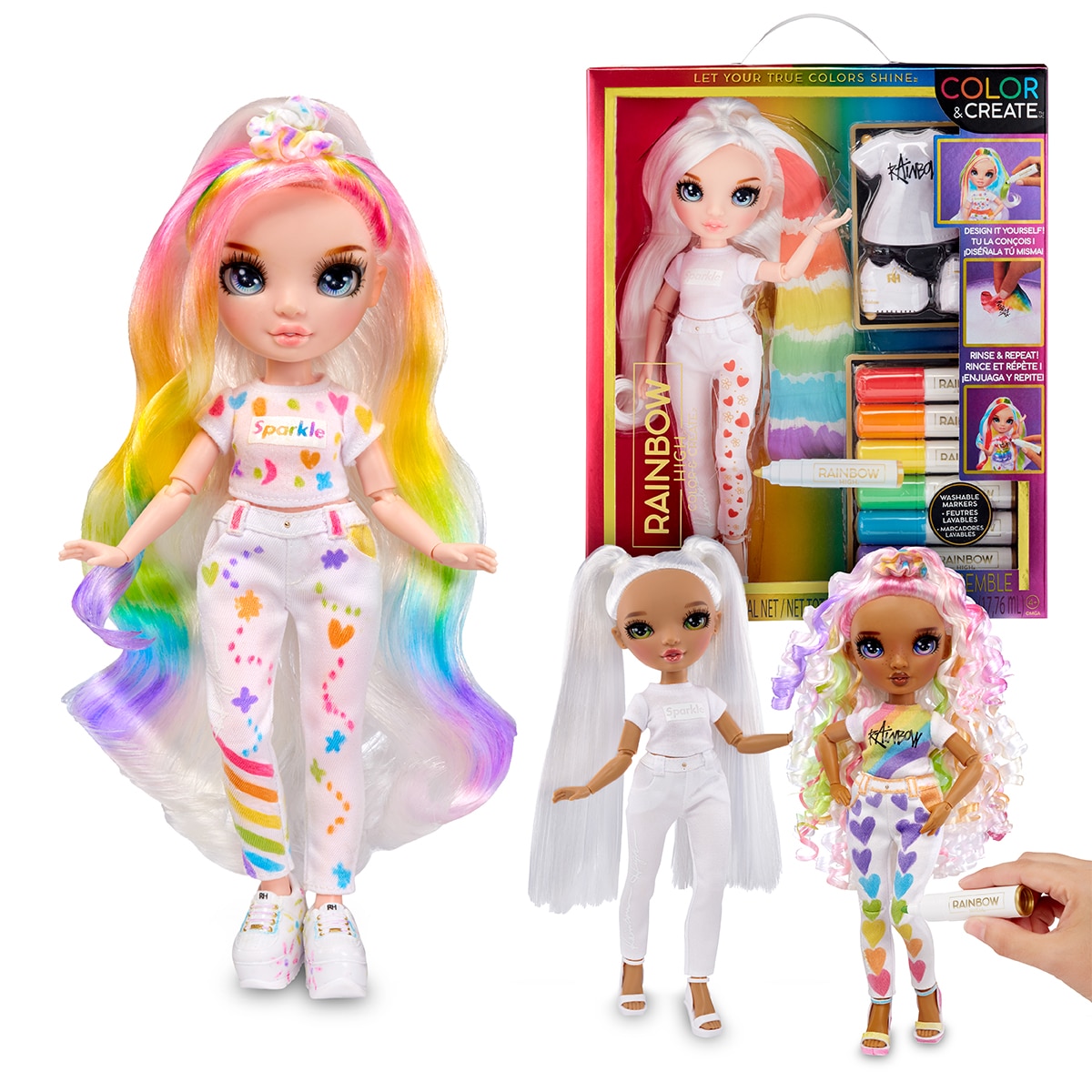 Muñecas Color & Create - Blue Eyes Rainbow High 6