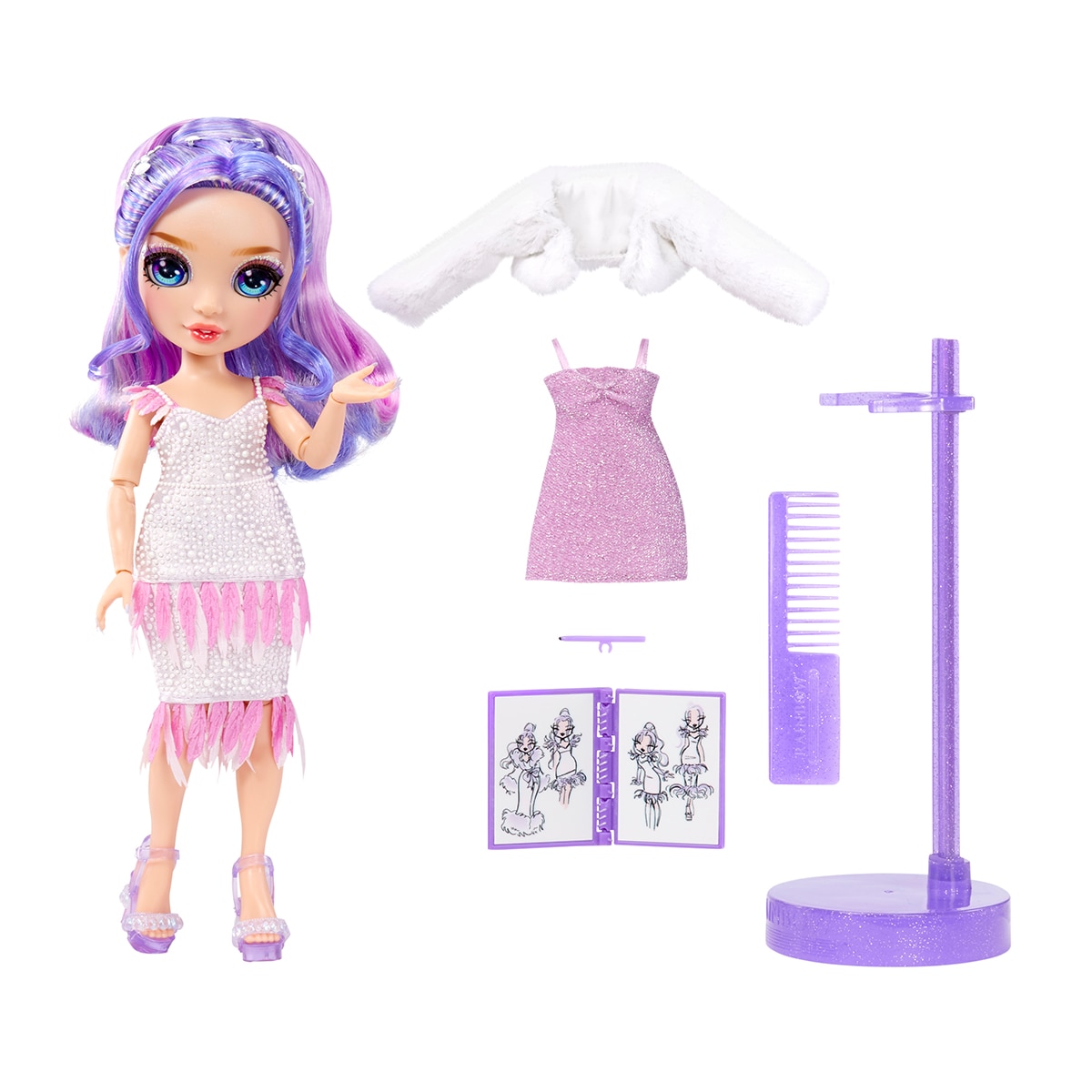 Rainbow High – Muñeca Fantastic Fashion Doll Violet Rainbow High.