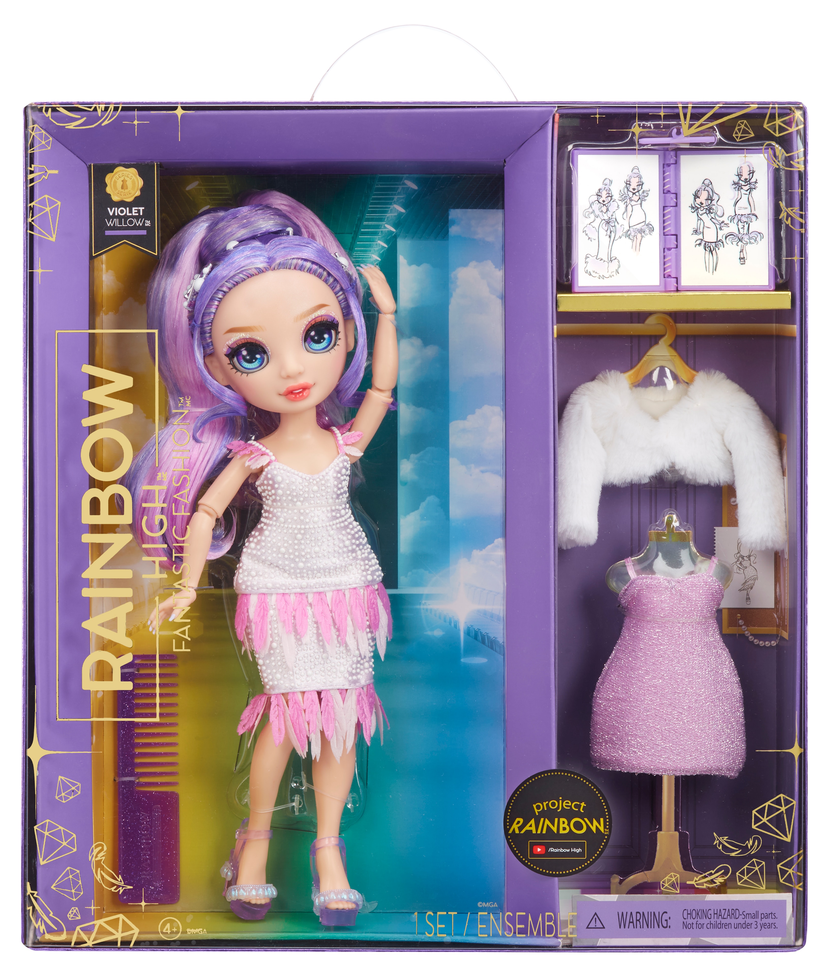 Muñeca Fantastic Fashion Doll Violet Rainbow High 2