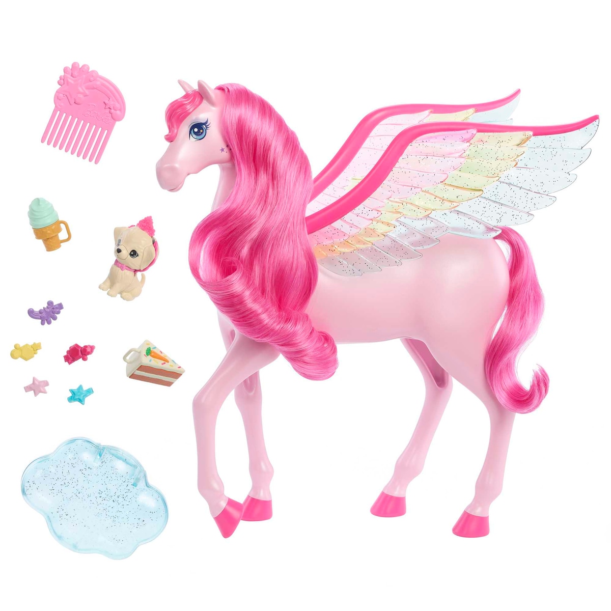 Muñeca Barbie Un toque de magia Caballo alado con luces y sonidos Pegaso 5