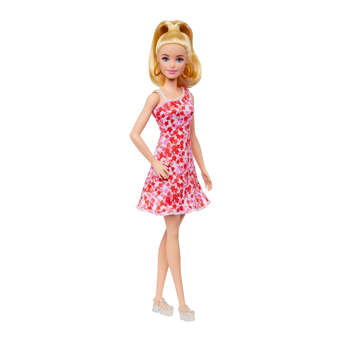 Muñeca rubia con vestido rosa flores Fashionista modelos surtidos Barbie 1