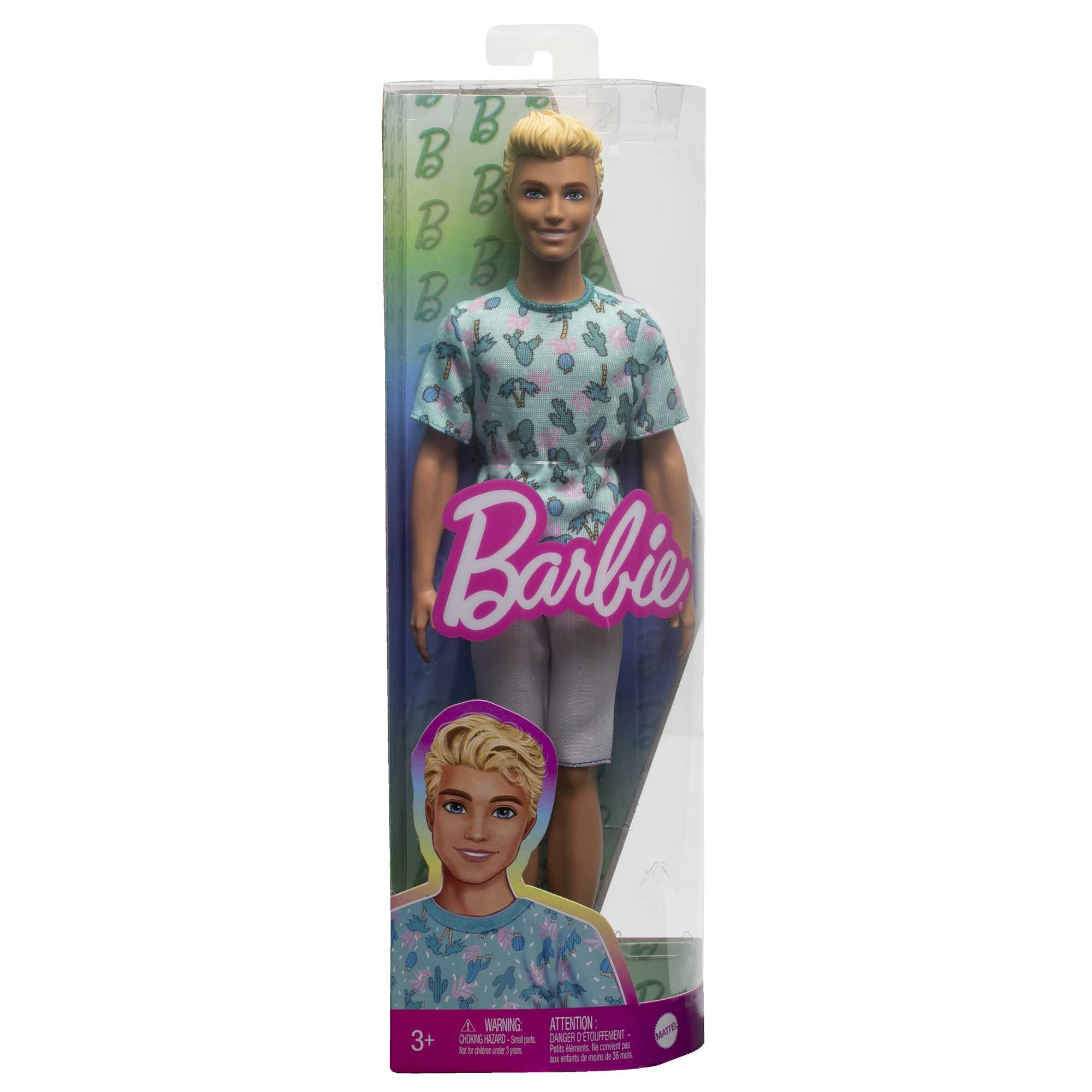 Muñeco rubio con camiseta cactus Ken Fashionista modelos surtidos Barbie 6