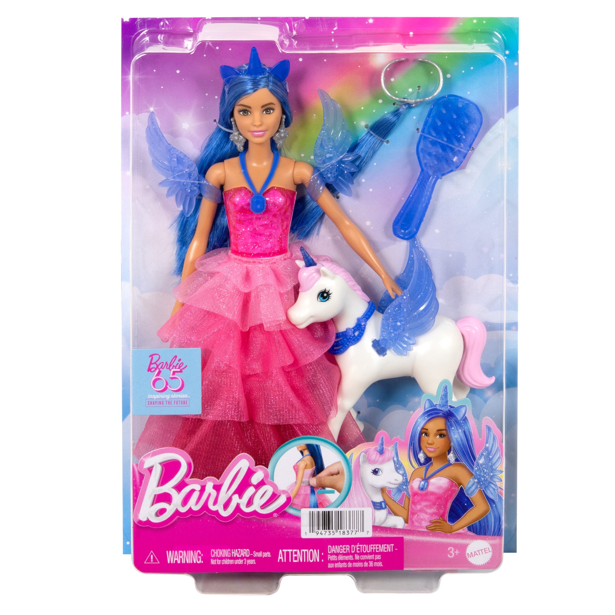 Barbie 65 aniversario Un toque de magia Hadacornio zafiro Muñeca 6