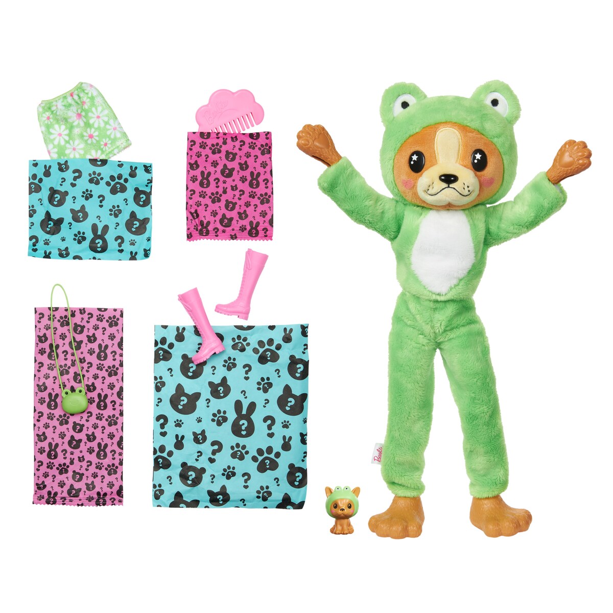 Barbie Cutie Reveal Serie Disfraces Perro rana Mattel 3