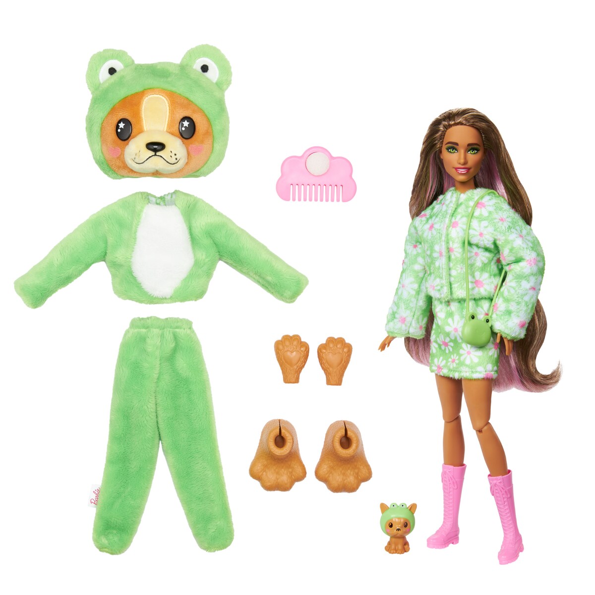 Barbie Cutie Reveal Serie Disfraces Perro rana Mattel 4