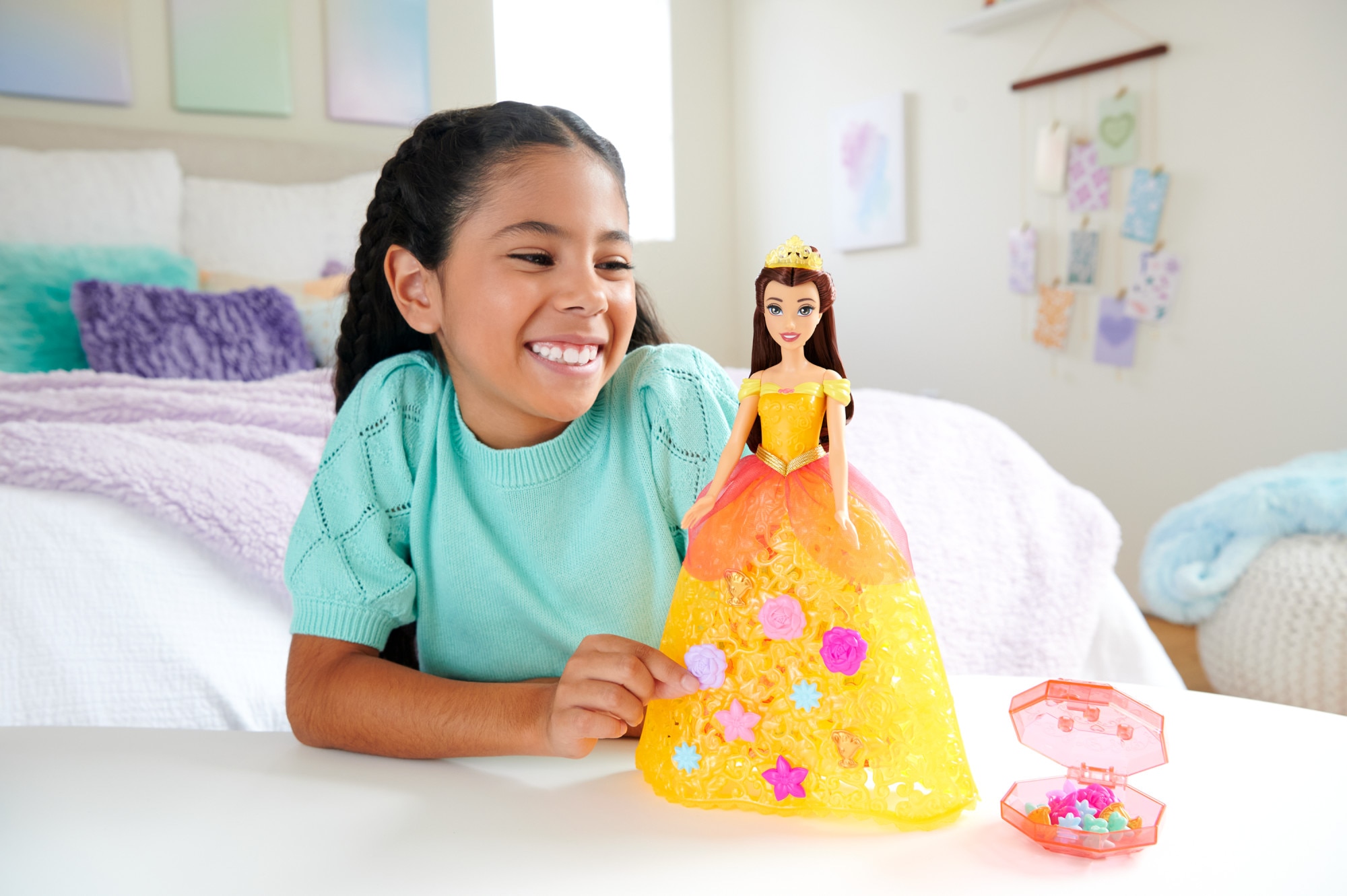 Flower Fashion Belle Doll Disney Princess Mattel 4