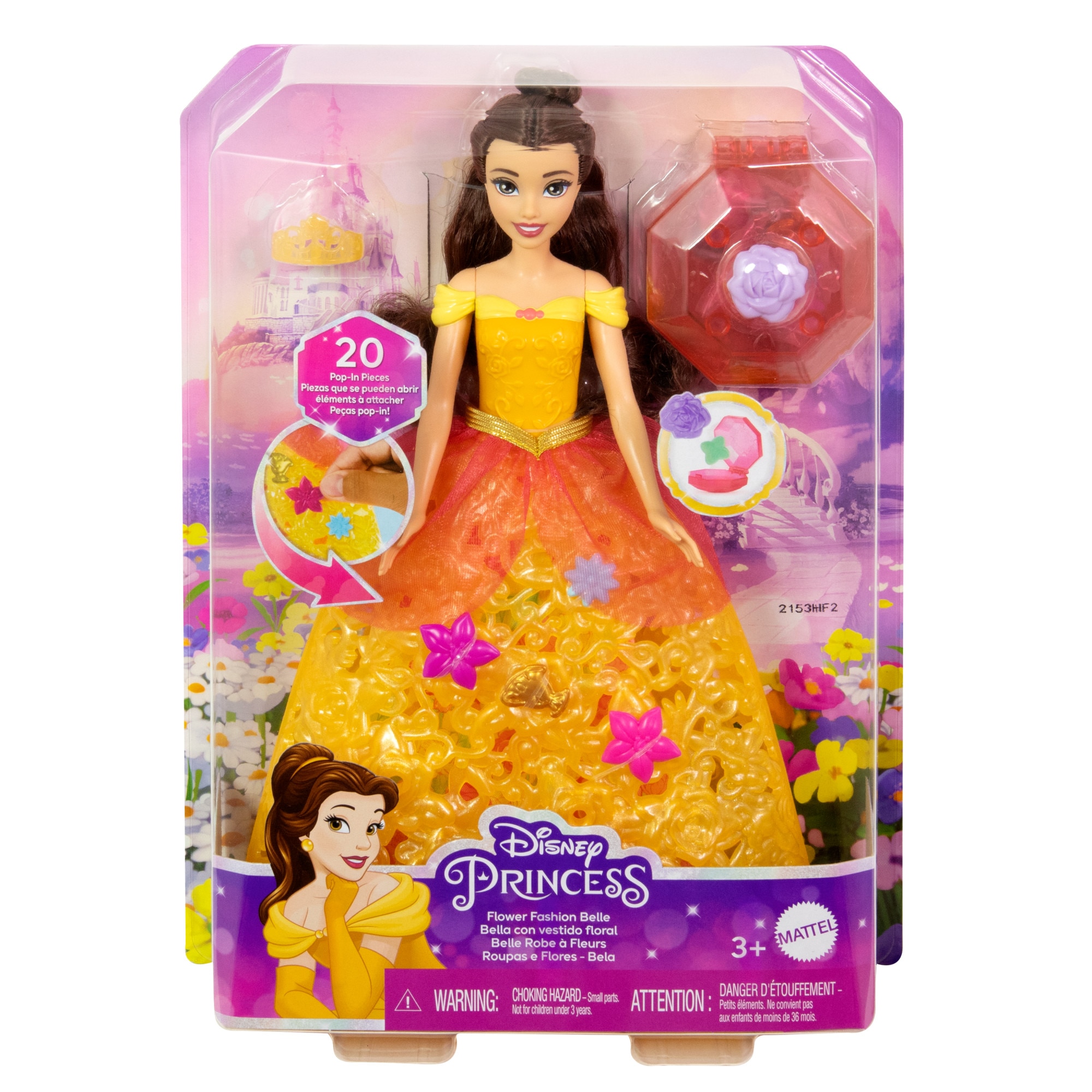 Flower Fashion Belle Doll Disney Princess Mattel 7