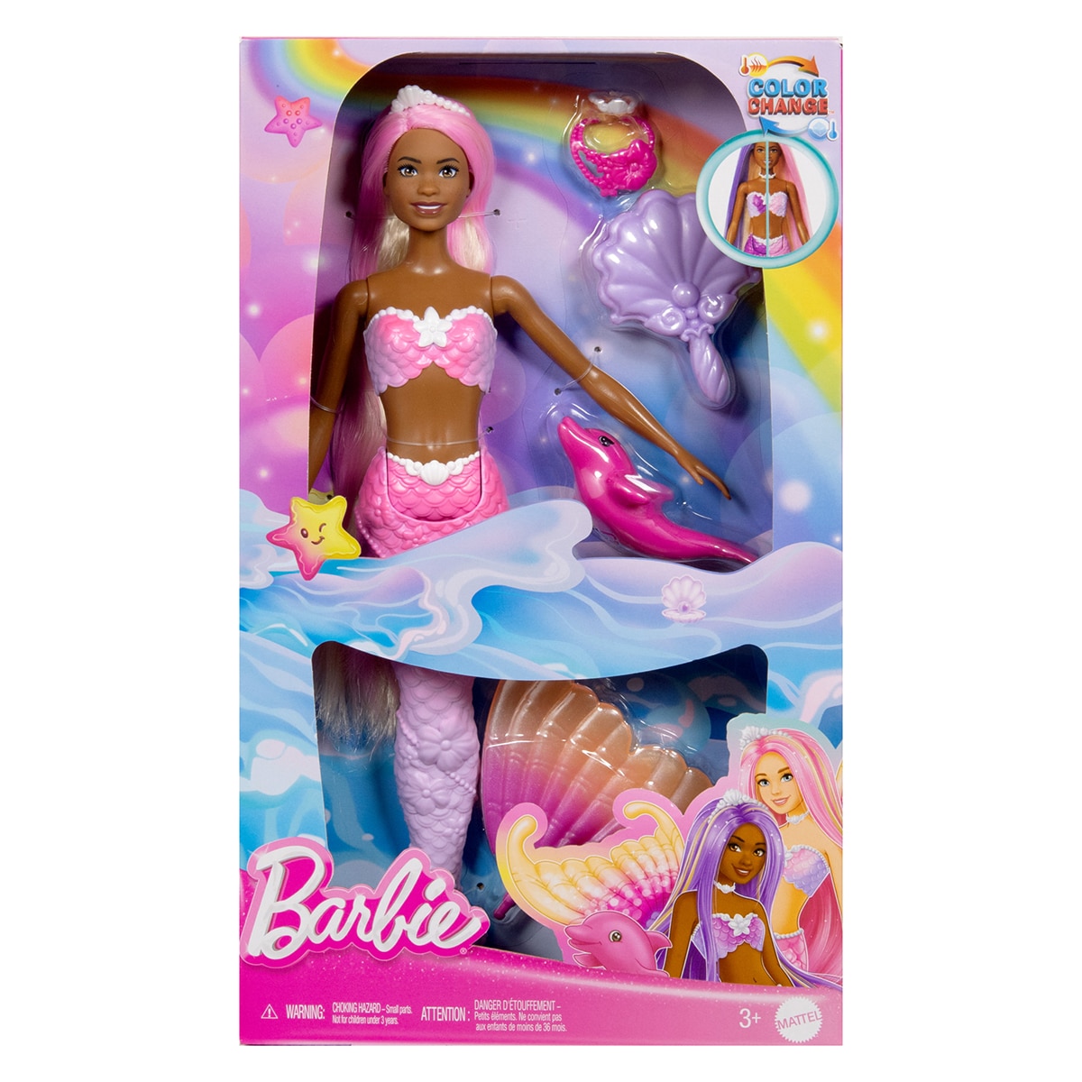 Barbie Un toque de magia Brooklyn Sirena cambia de color 6