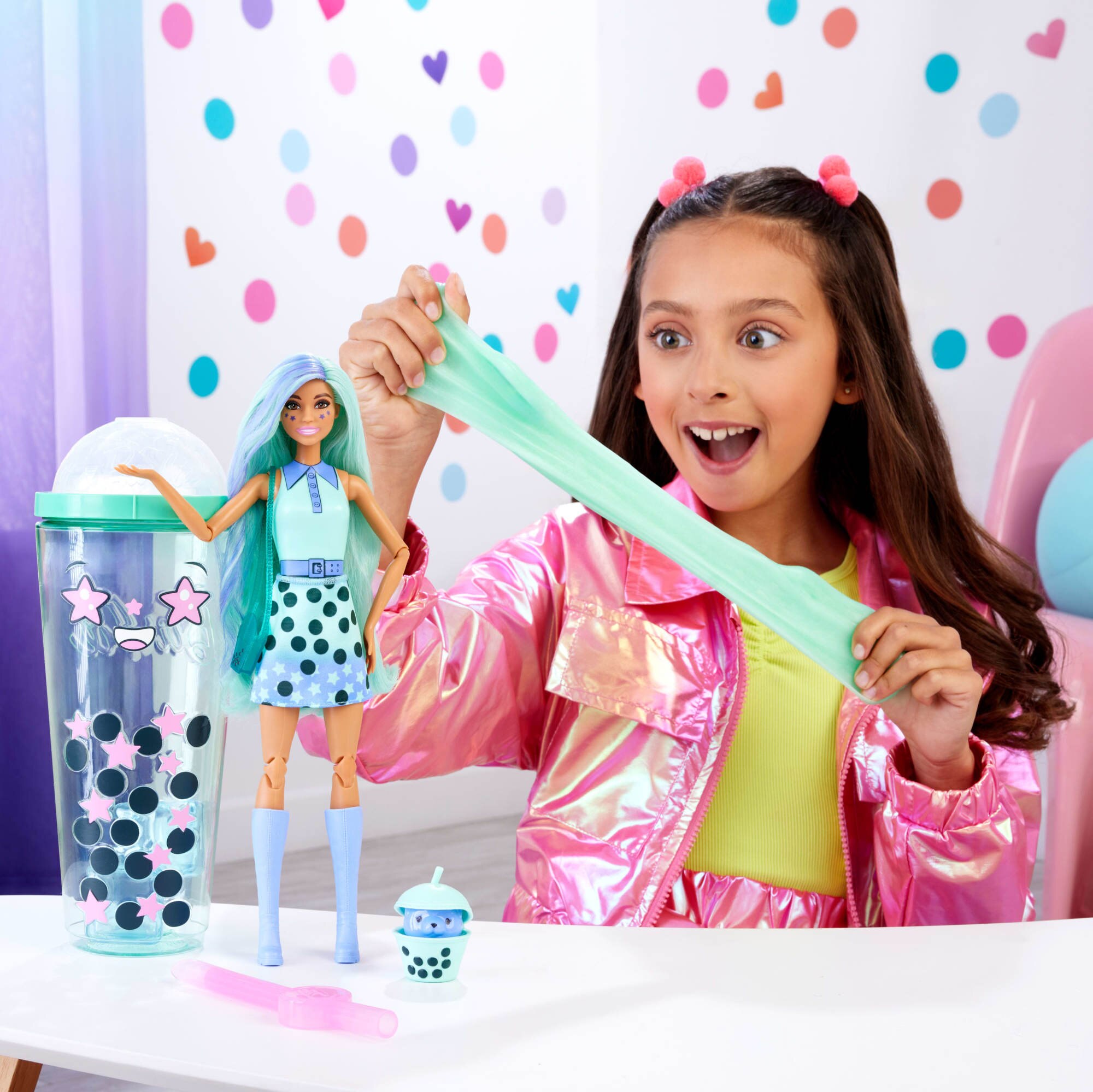 Muñeca Barbie Pop Reveal té de burbujas Verde-2